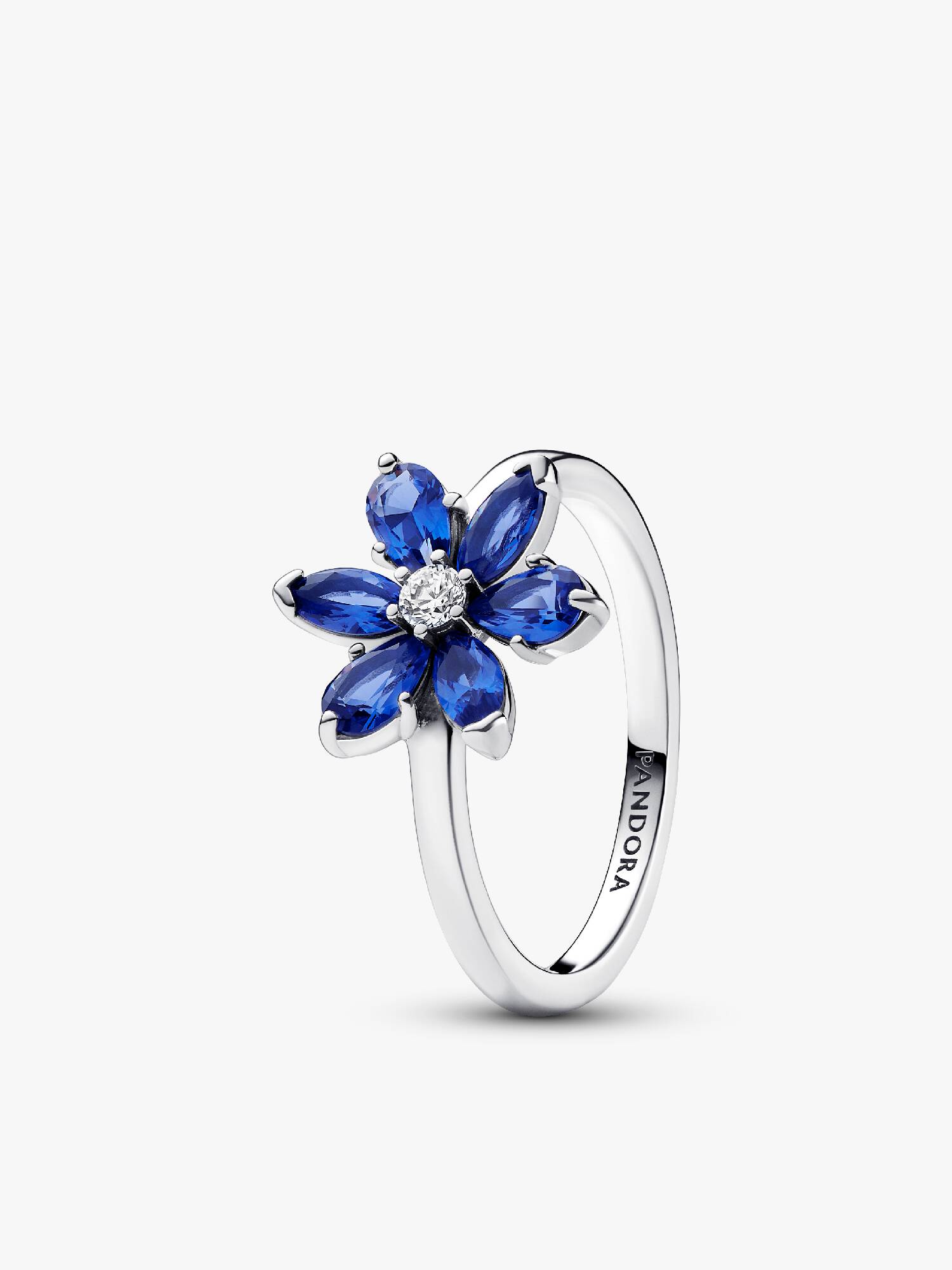 Ring med glittrande blomma