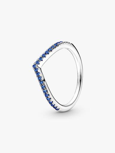 Pandora Timeless wishbone-ring med blå stenar