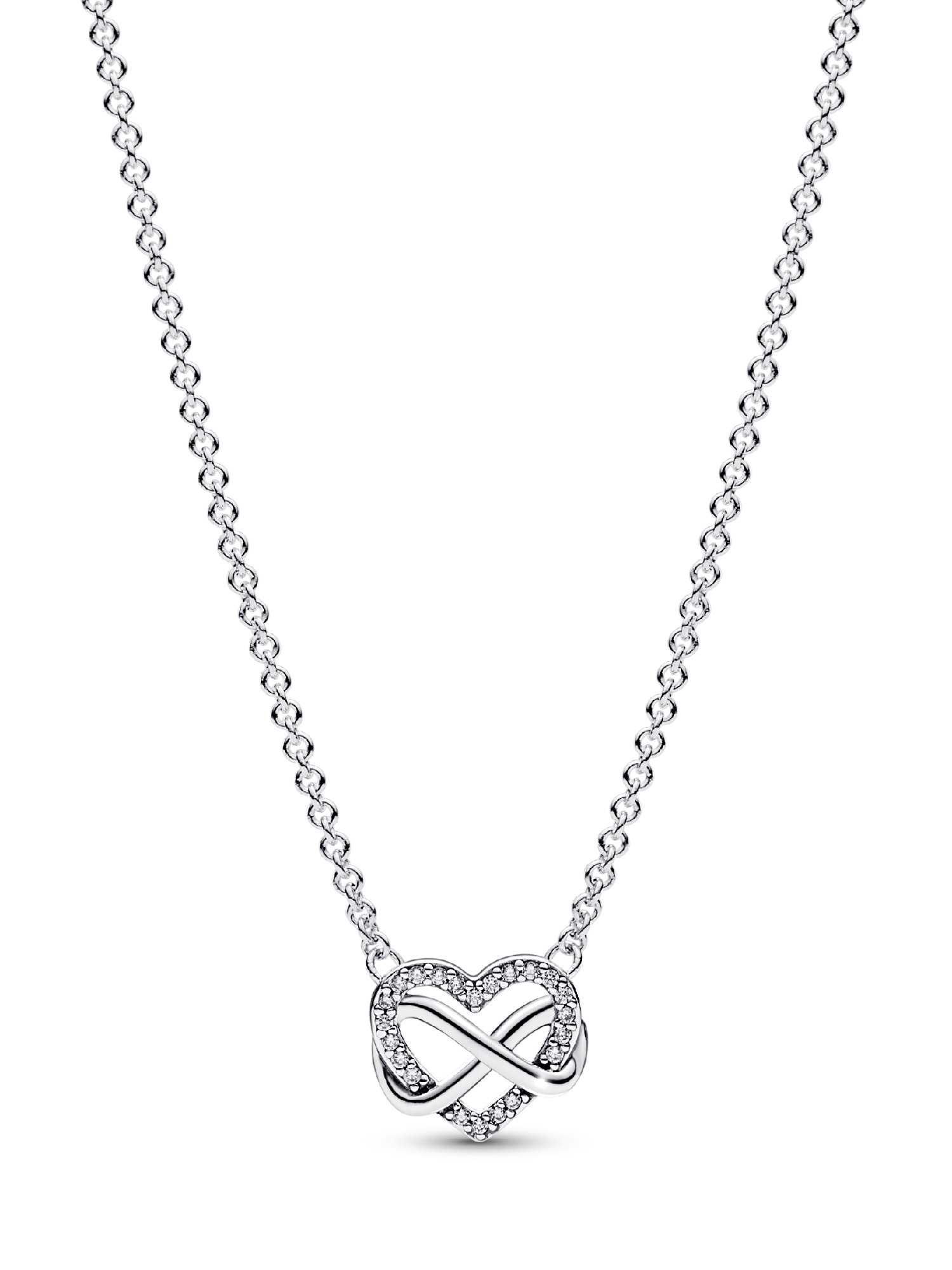 Glittrande halsband med evighetstecken