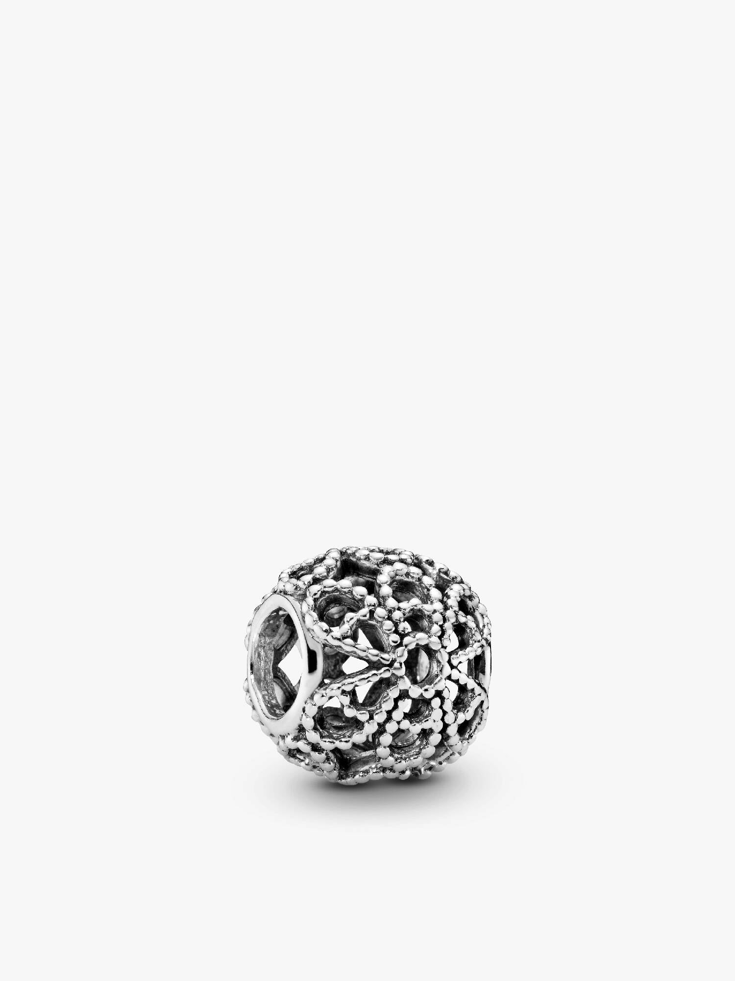 Pärlad Blomma Öppen Design Berlock