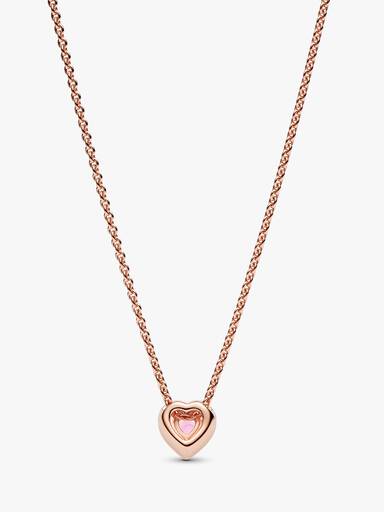 Collierhalsband med rosa sten