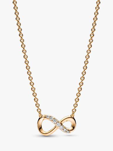 Glittrande halsband med evighetssymbol