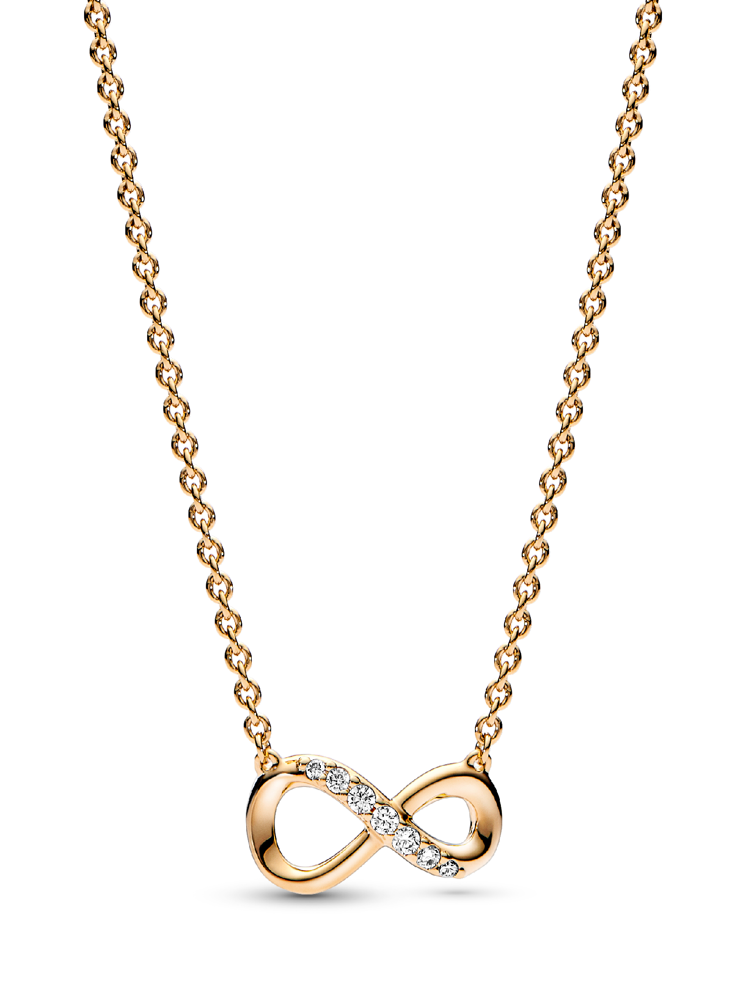 Glittrande halsband med evighetssymbol