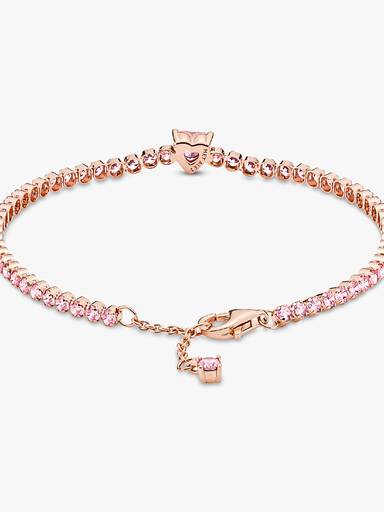Tennisarmband med glittrande hjärta