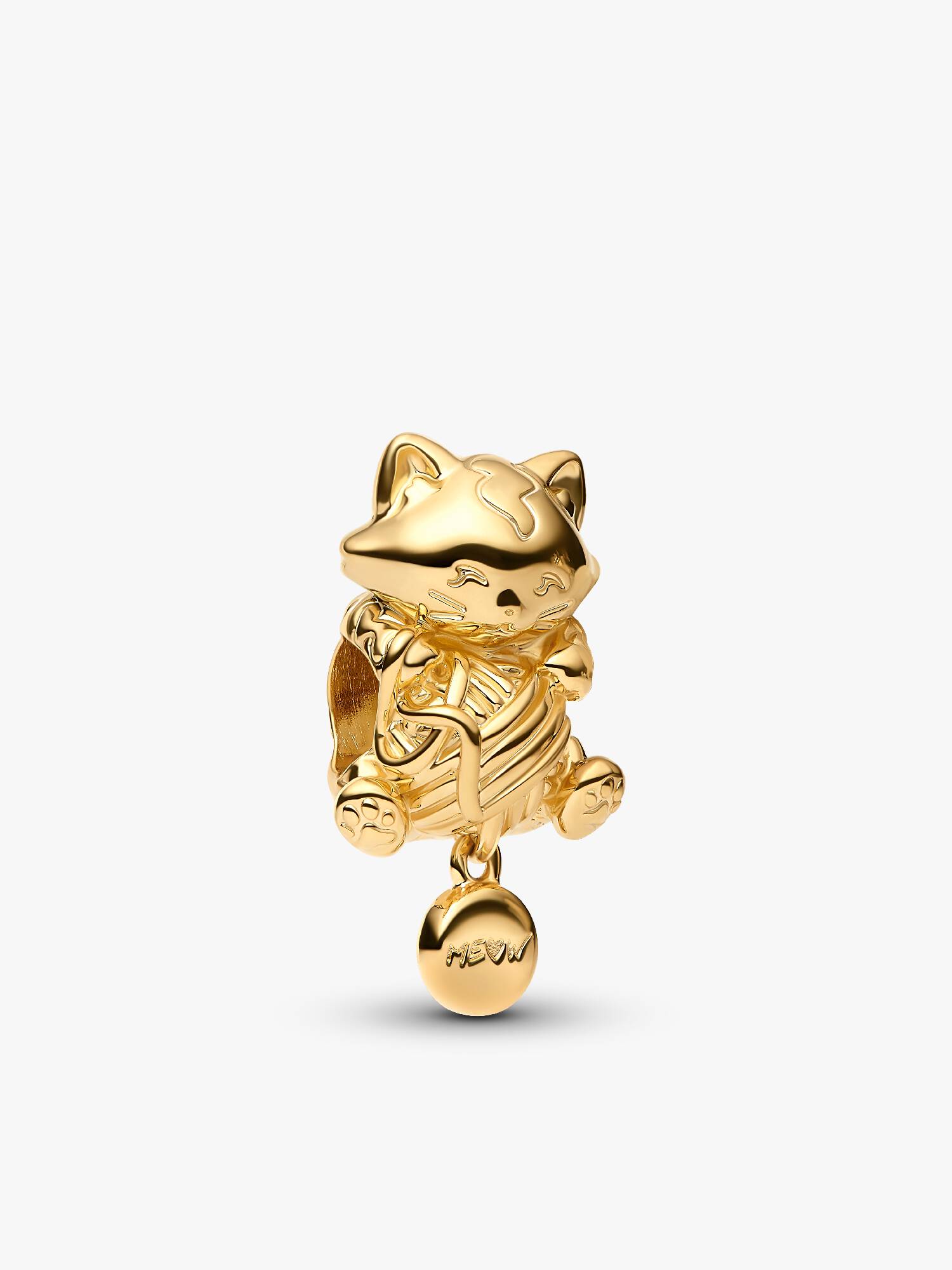 Kattunge och garnboll berlock