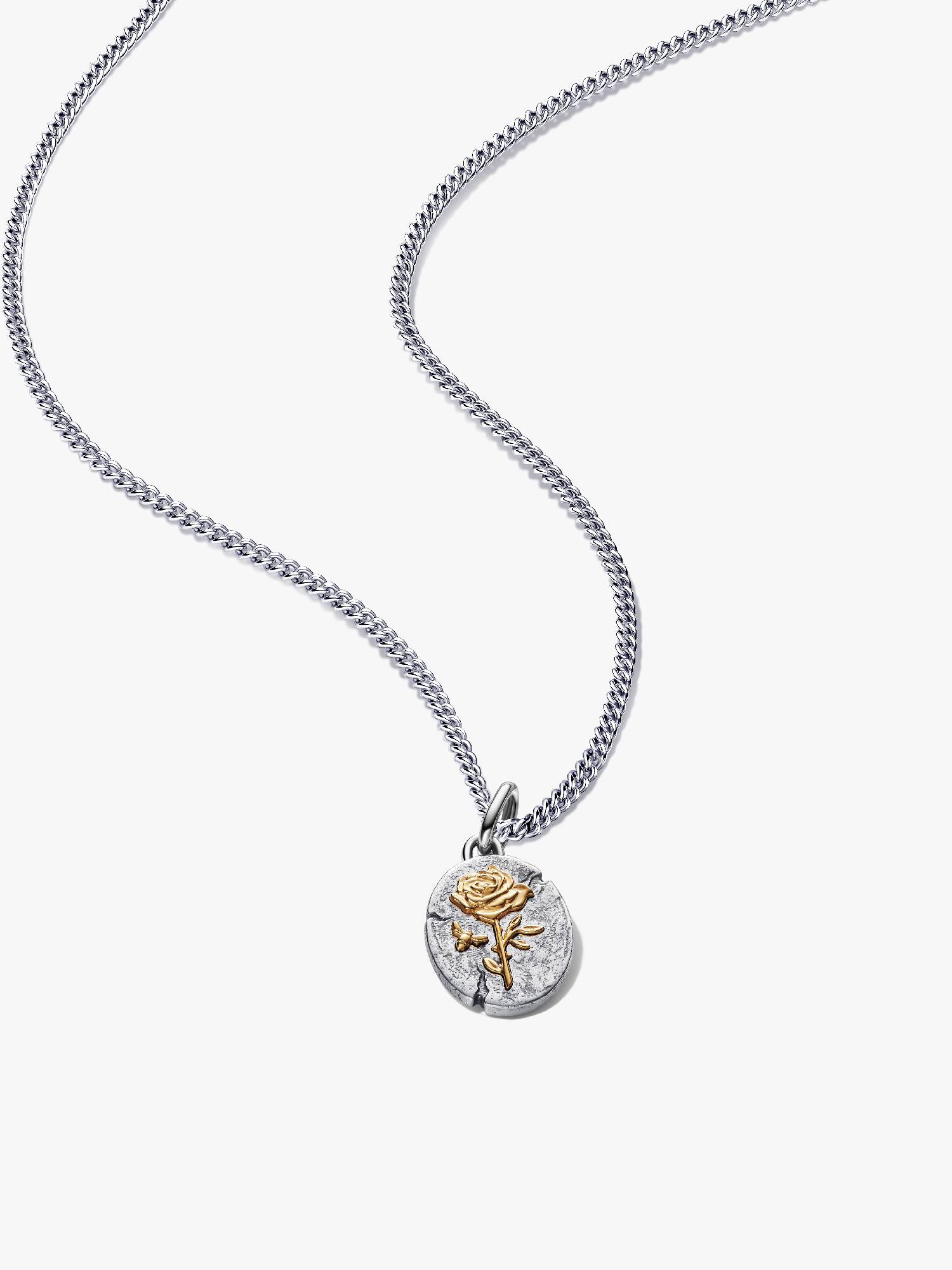 Halsbandset med ros medaljongberlocker