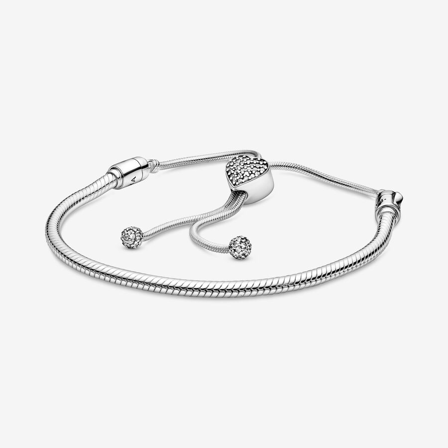 Pandora Moments ormkedjearmband med hjärtformat lås image number 0
