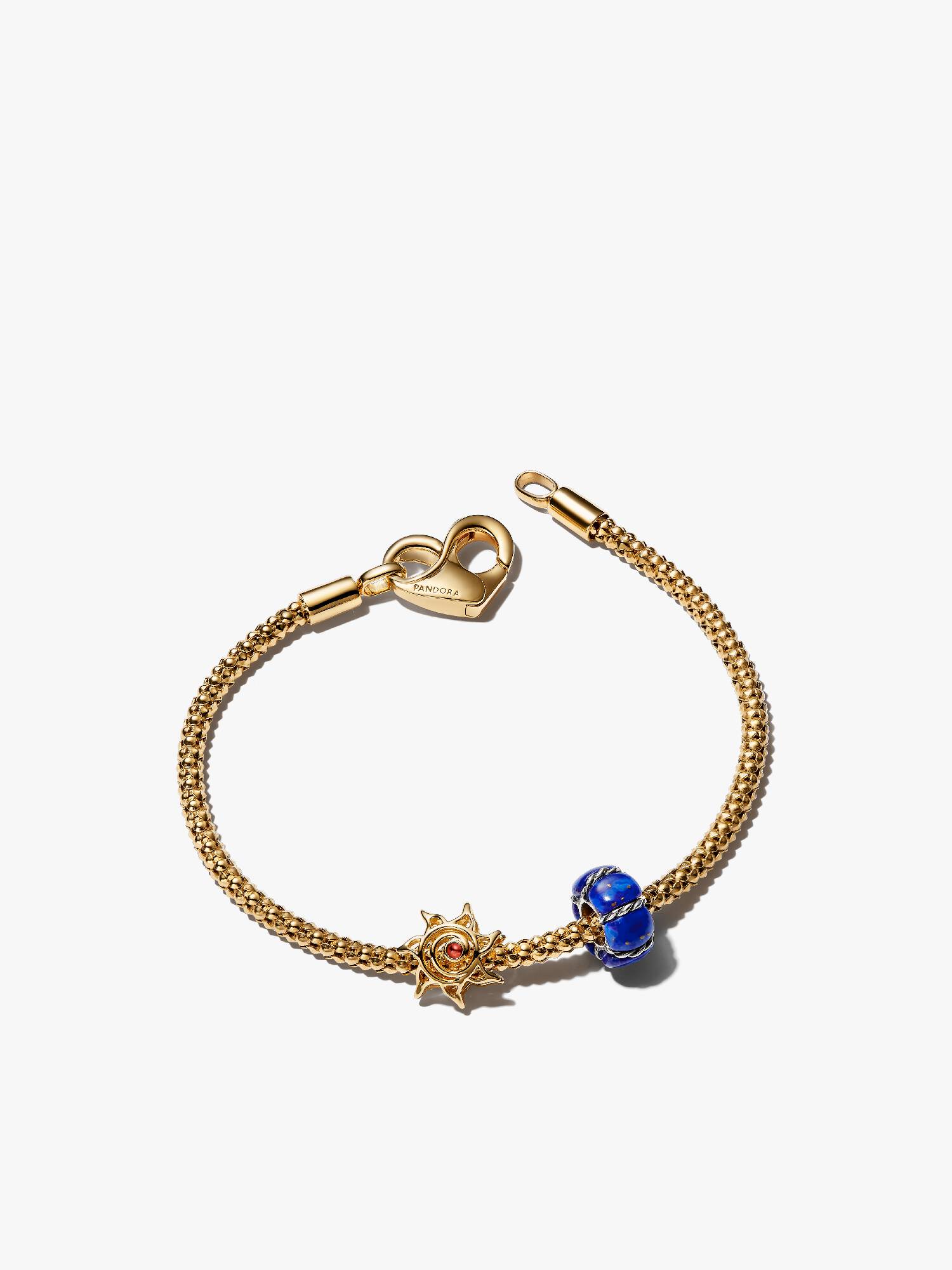Smyckesset med sol- och blå clipcharm armband