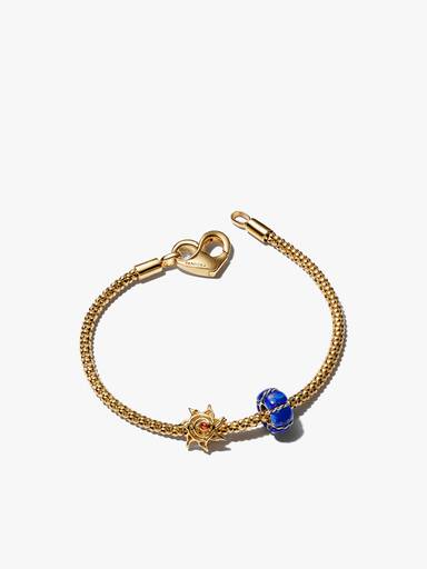 Smyckesset med sol- och blå clipcharm armband