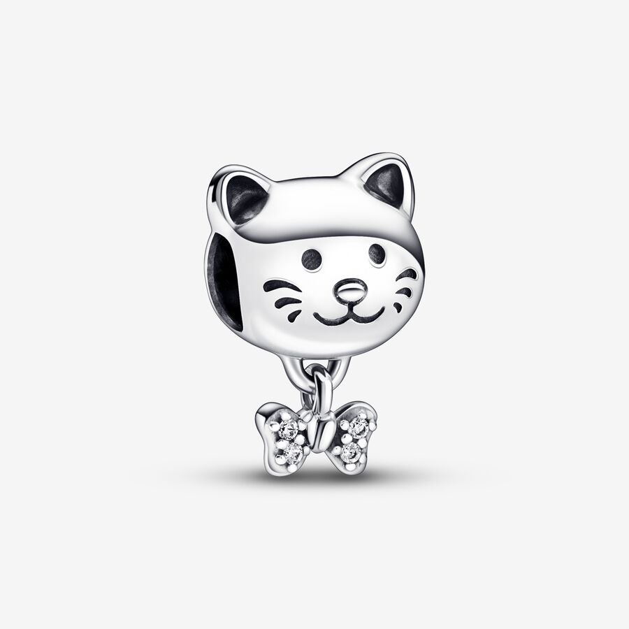 Pet Cat & Bow Charm image number 0