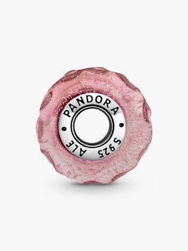 Vågig Mörkrosa Muranoglas Berlock