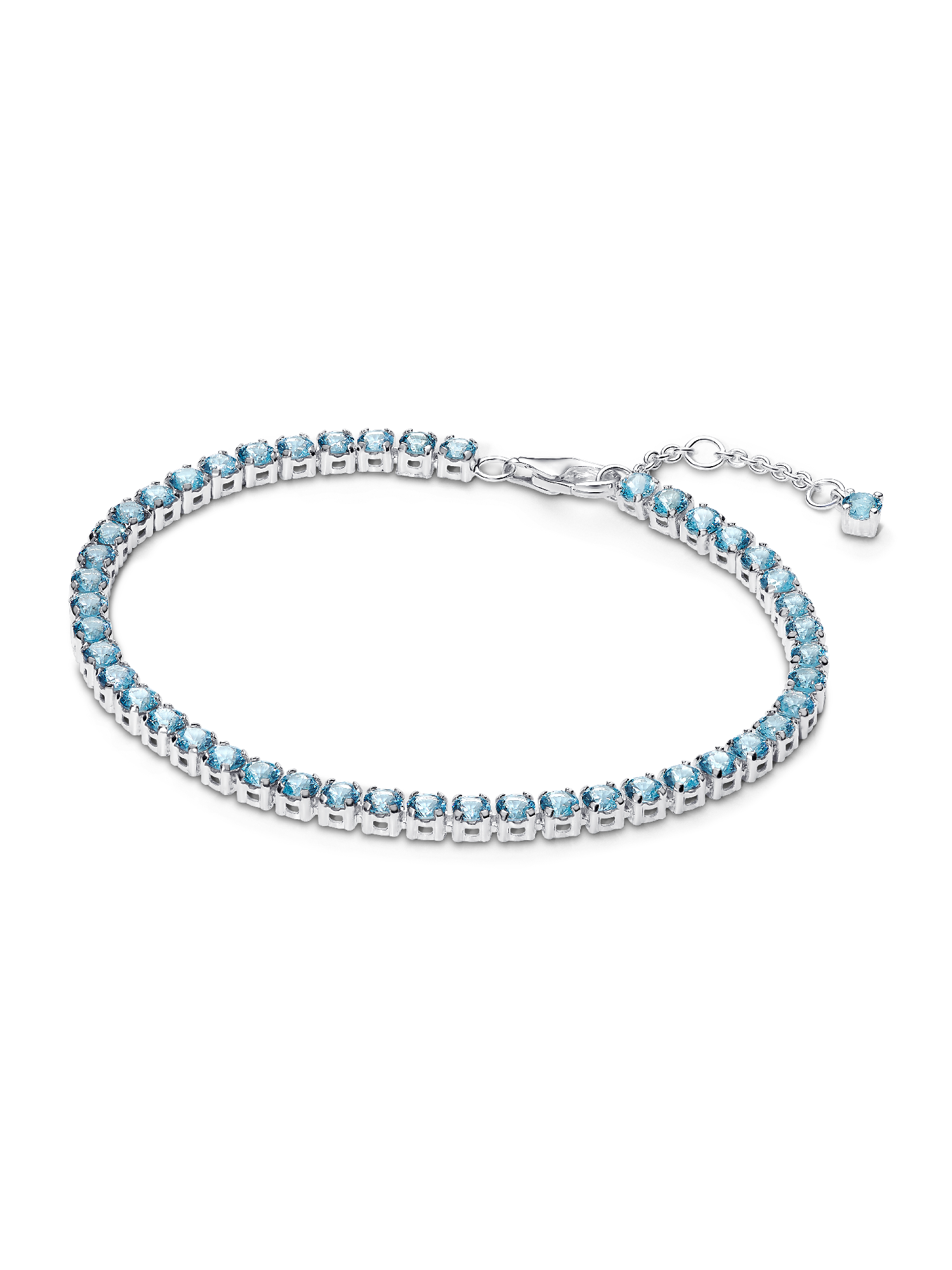 Glittrande ljusblått tennisarmband