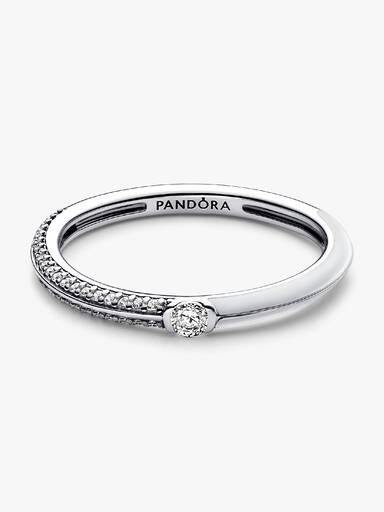 Dubbel Pandora ME-ring med vit sten