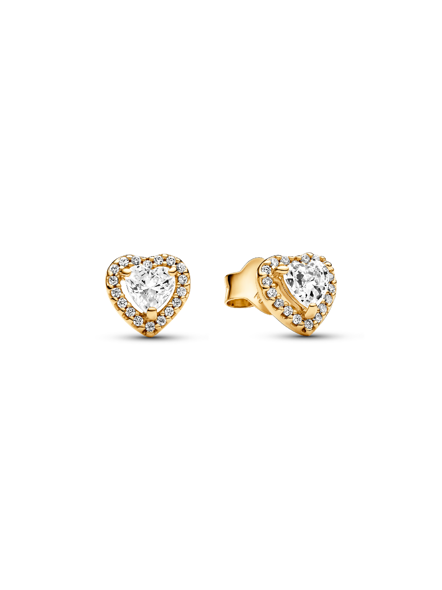 Stiftörhängen med glittrande upphöjda hjärtan