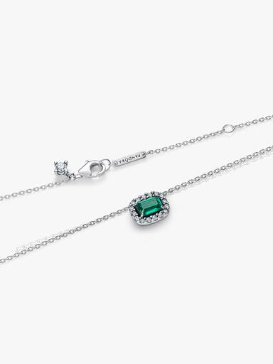 Collierhalsband med fyrkantig glittrande sten
