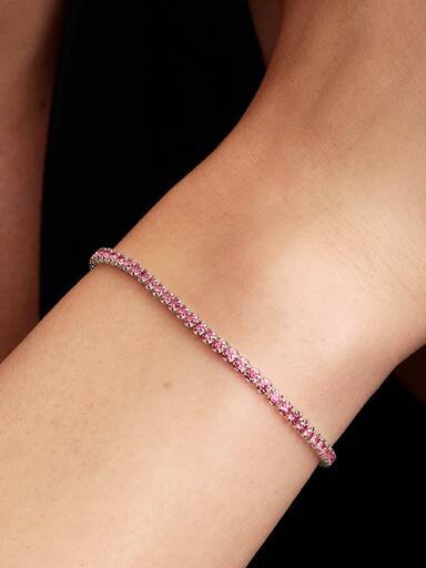 Litet rosa tennisarmband