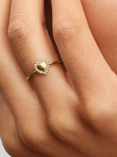Graverbar ring med hjärta