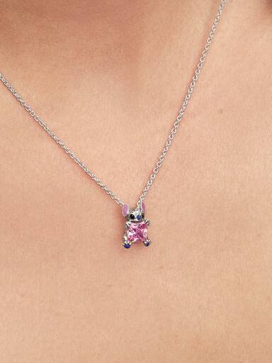 Disney Stitch collierhalsband med rosa sten