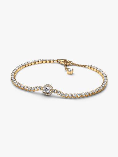 Tennisarmband med glittrande halo