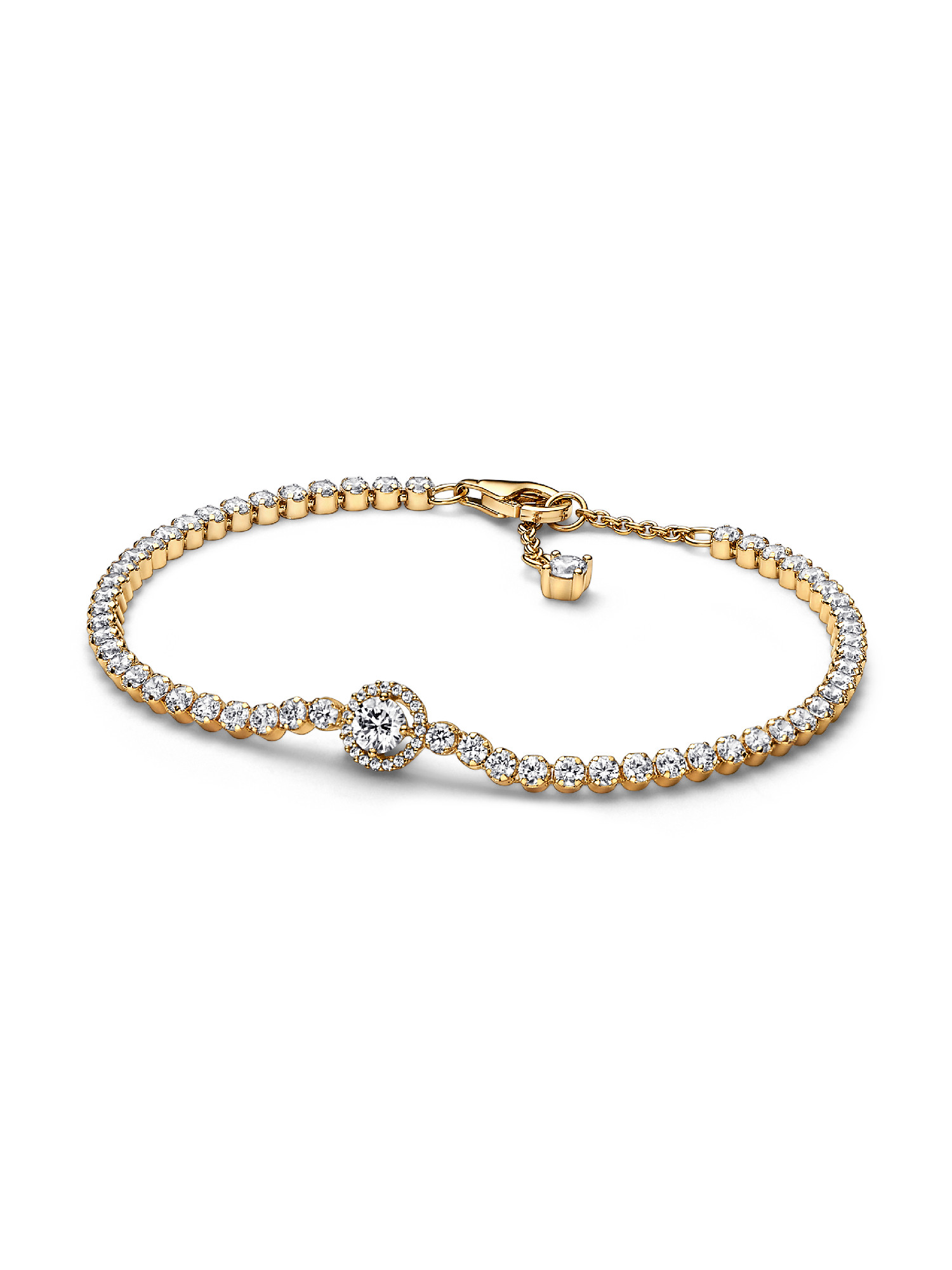 Tennisarmband med glittrande halo