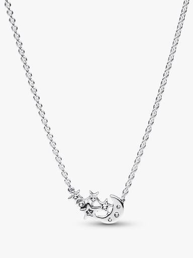 Collierhalsband med glittrande måne och stjärna