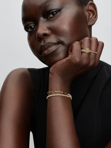 Pärlat armband med tennisdesign