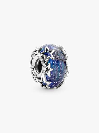 Galaxy Blue & Star Murano Berlock