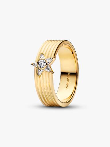 Bred ring med glittrande stjärnfall