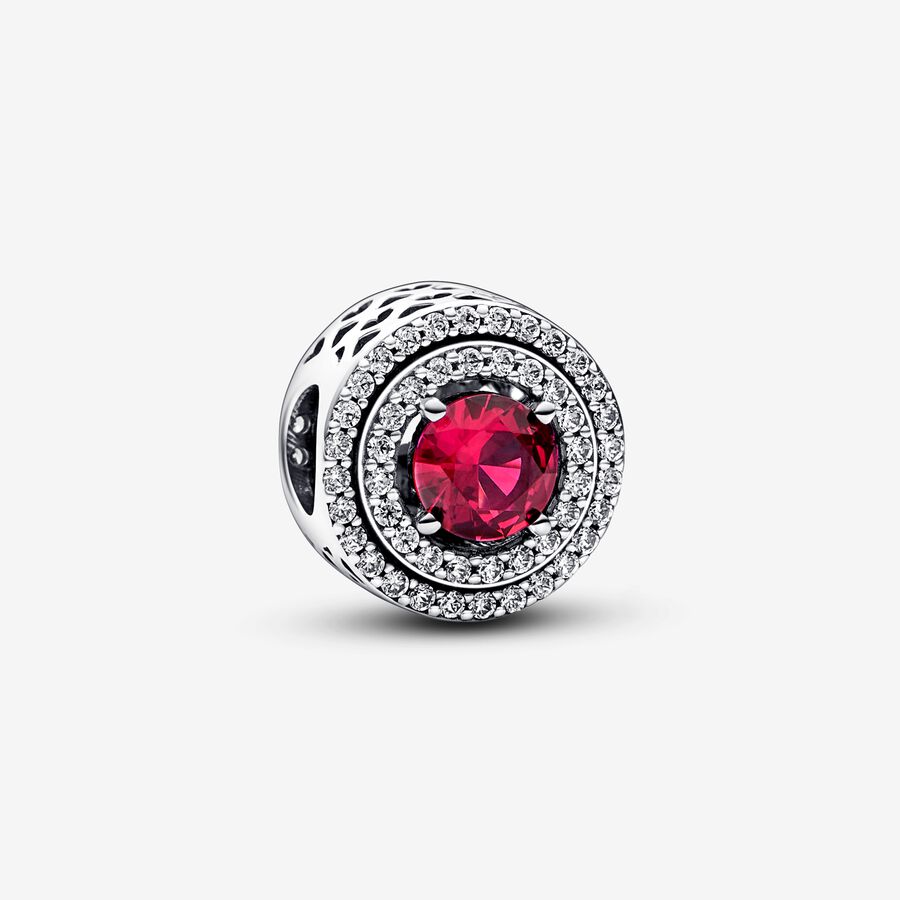 Red Sparkling Levelled Round Charm image number 0