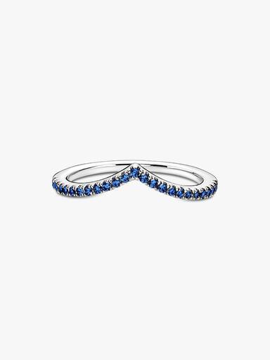 Pandora Timeless wishbone-ring med blå stenar