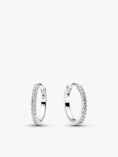 Set med Glittrande Creolörhängen i Sterlingsilver
