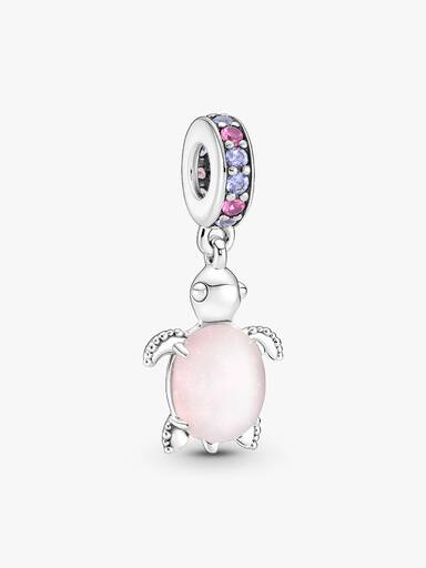 Skölpaddsberock med rosa muranoglas