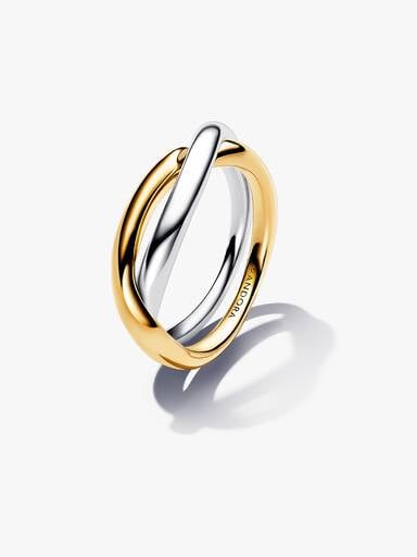 Tvåfärgad sammanflätad ring