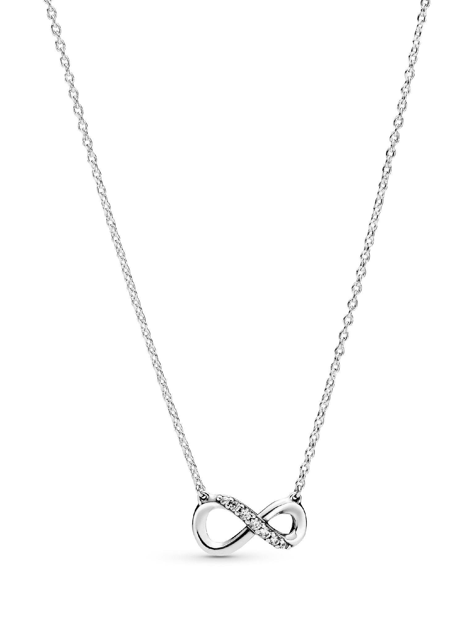 Glittrande halsband med evighetssymbol