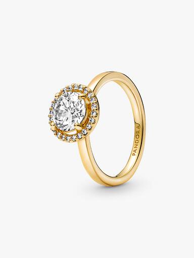 Glittrande Rund Halo Ring