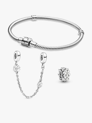 Daisy Flower Charms & Armbandsset