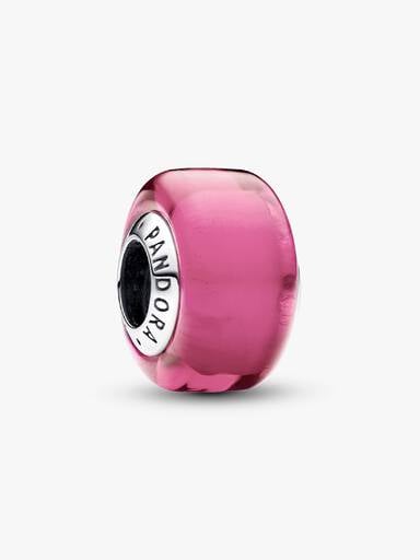 Rosa miniberlock i muranoglas