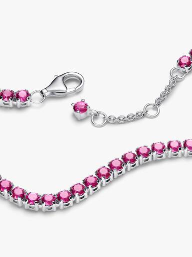 Glittrande rosa tennisarmband