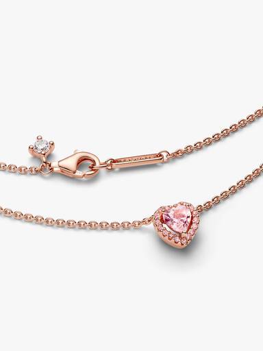 Collierhalsband med rosa sten