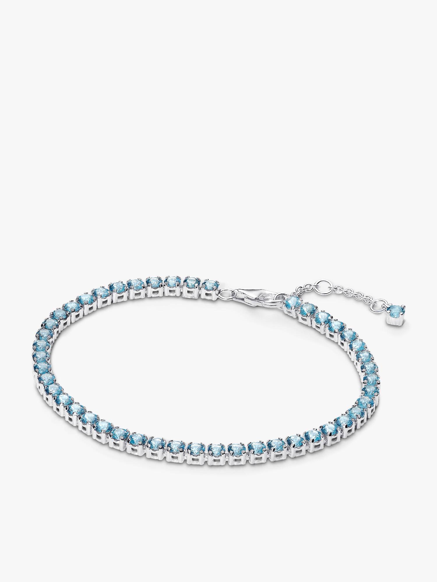 Glittrande ljusblått tennisarmband