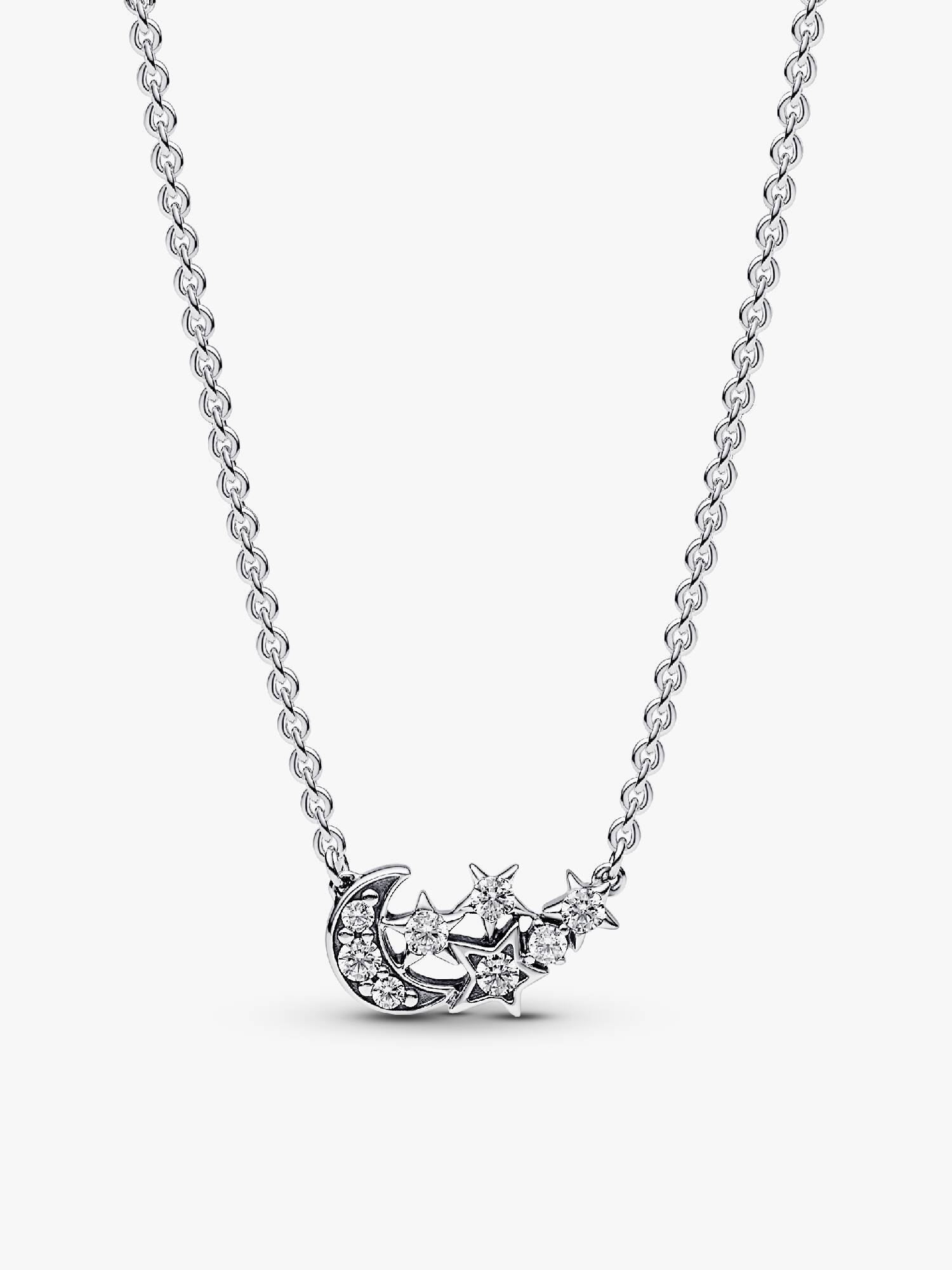 Collierhalsband med glittrande måne och stjärna