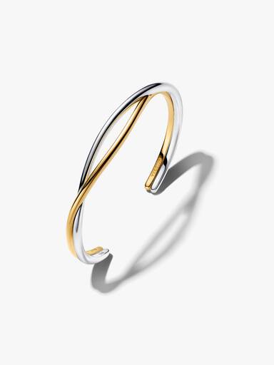 Tvinnad tvåfärgad öppen armring