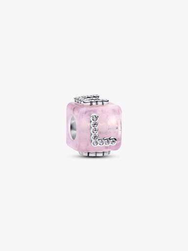 Rosa Love Cube-berlock i muranoglas