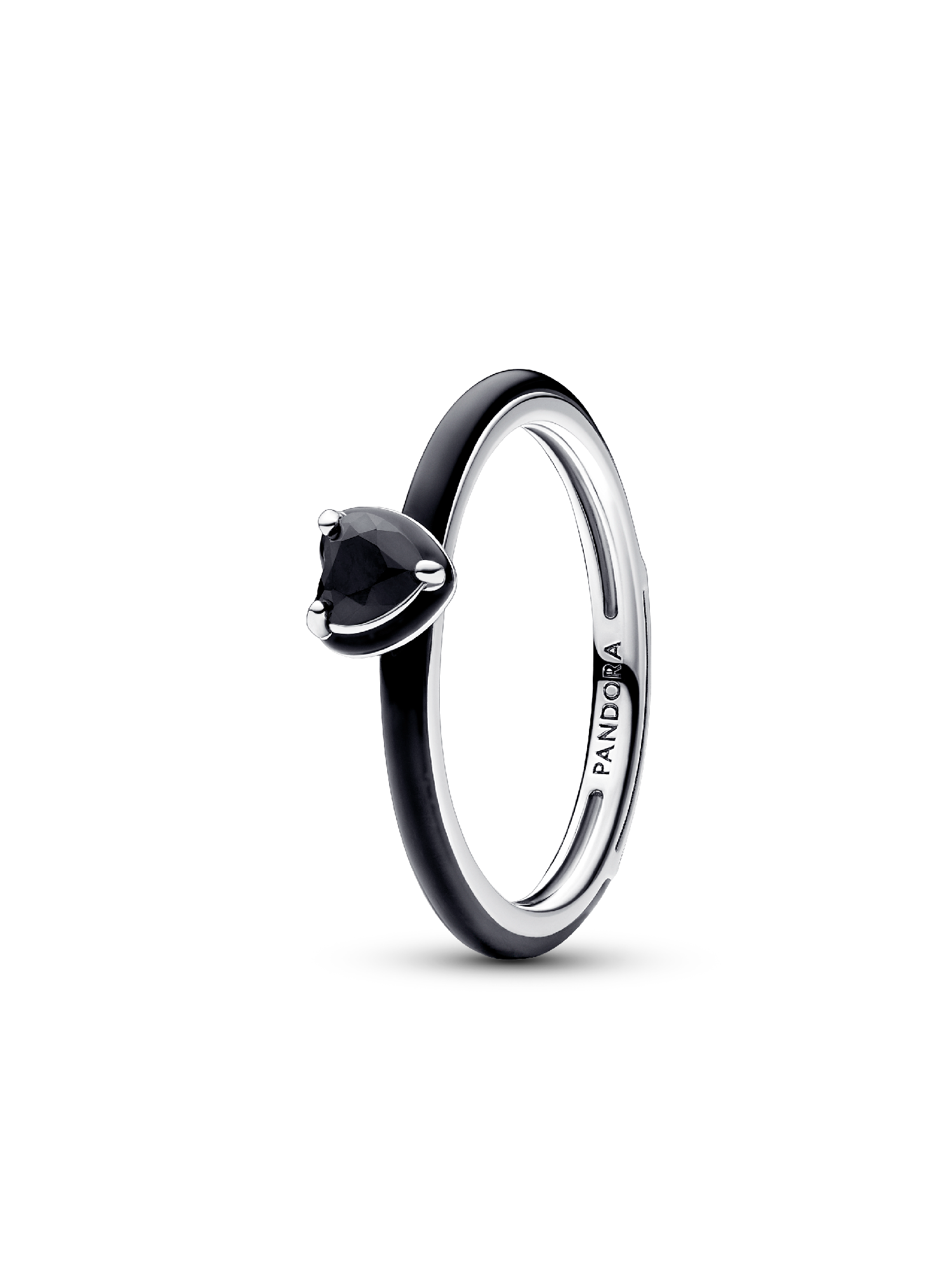 Pandora ME ring med svart chakrahjärta