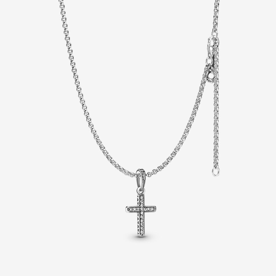 Rolo halsband med glittrande kors hänga image number 0