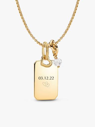 April Graverbar Hängande Berlock Halsband Set
