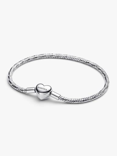 Facetterat ormkedjearmband med hjärtlås