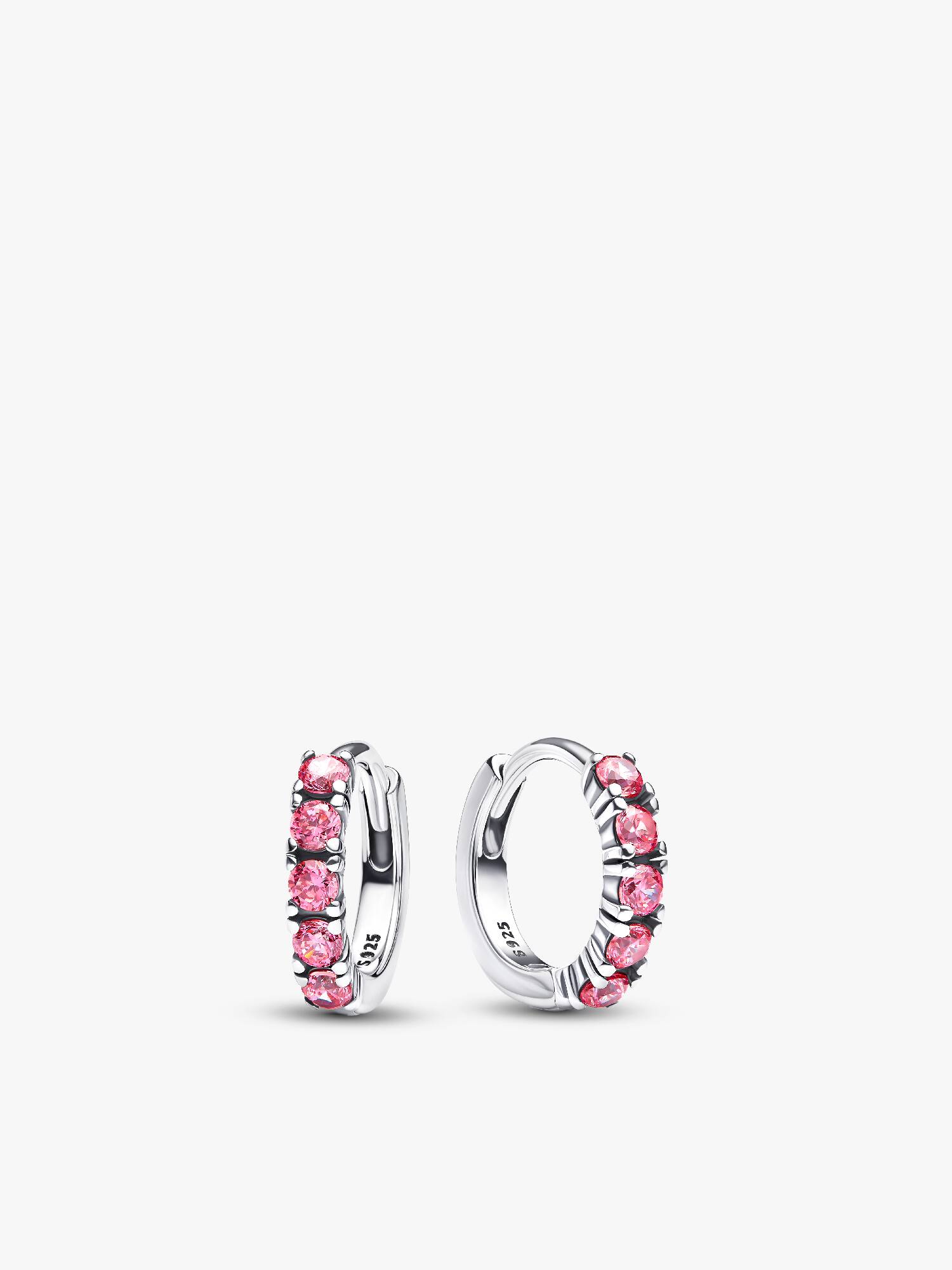 Hoops med rosa stenar