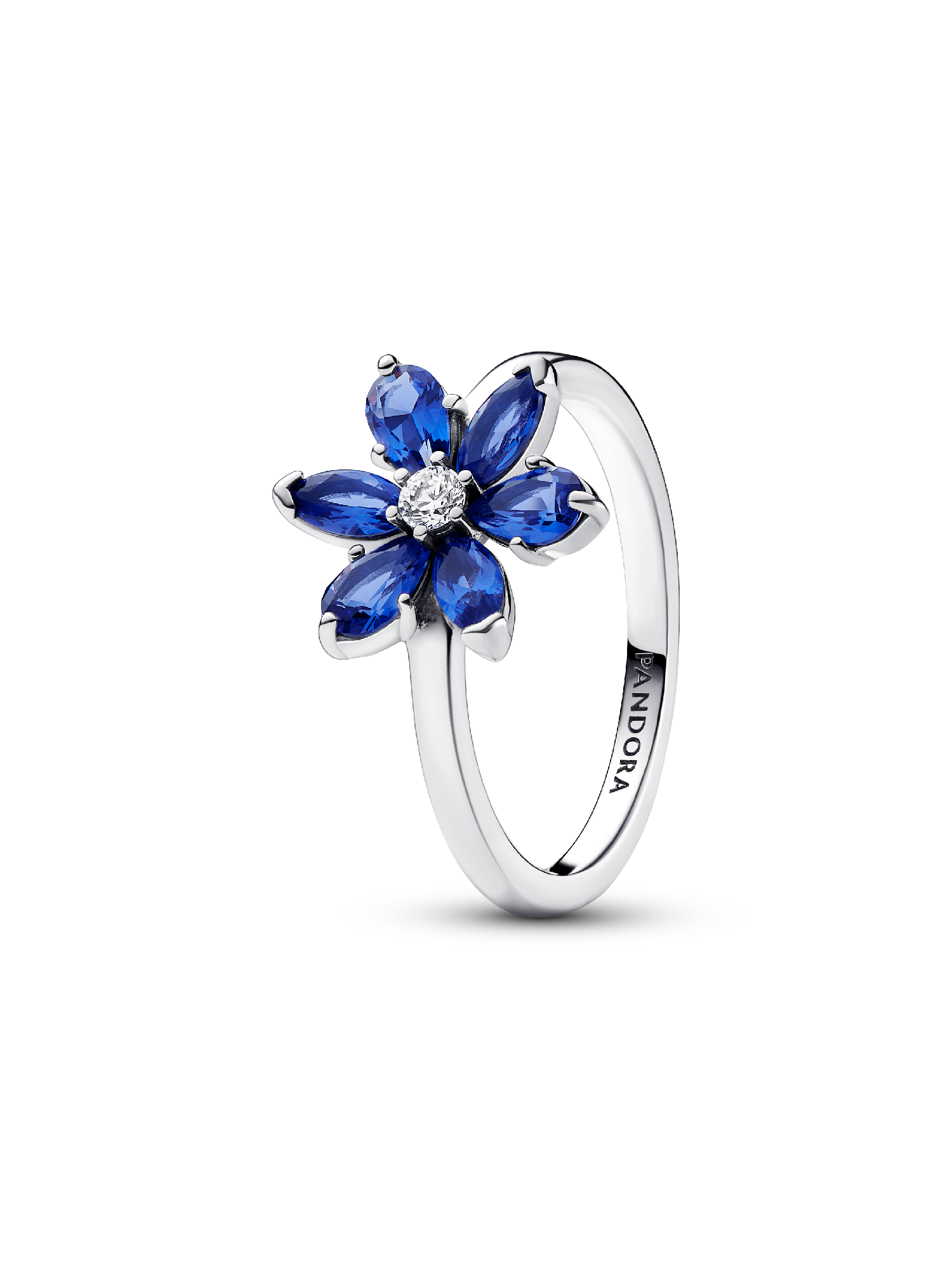 Ring med glittrande blomma