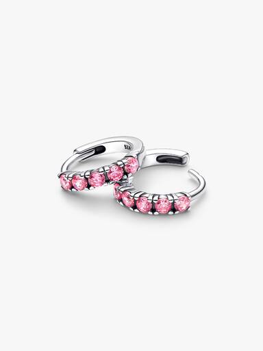 Hoops med rosa stenar